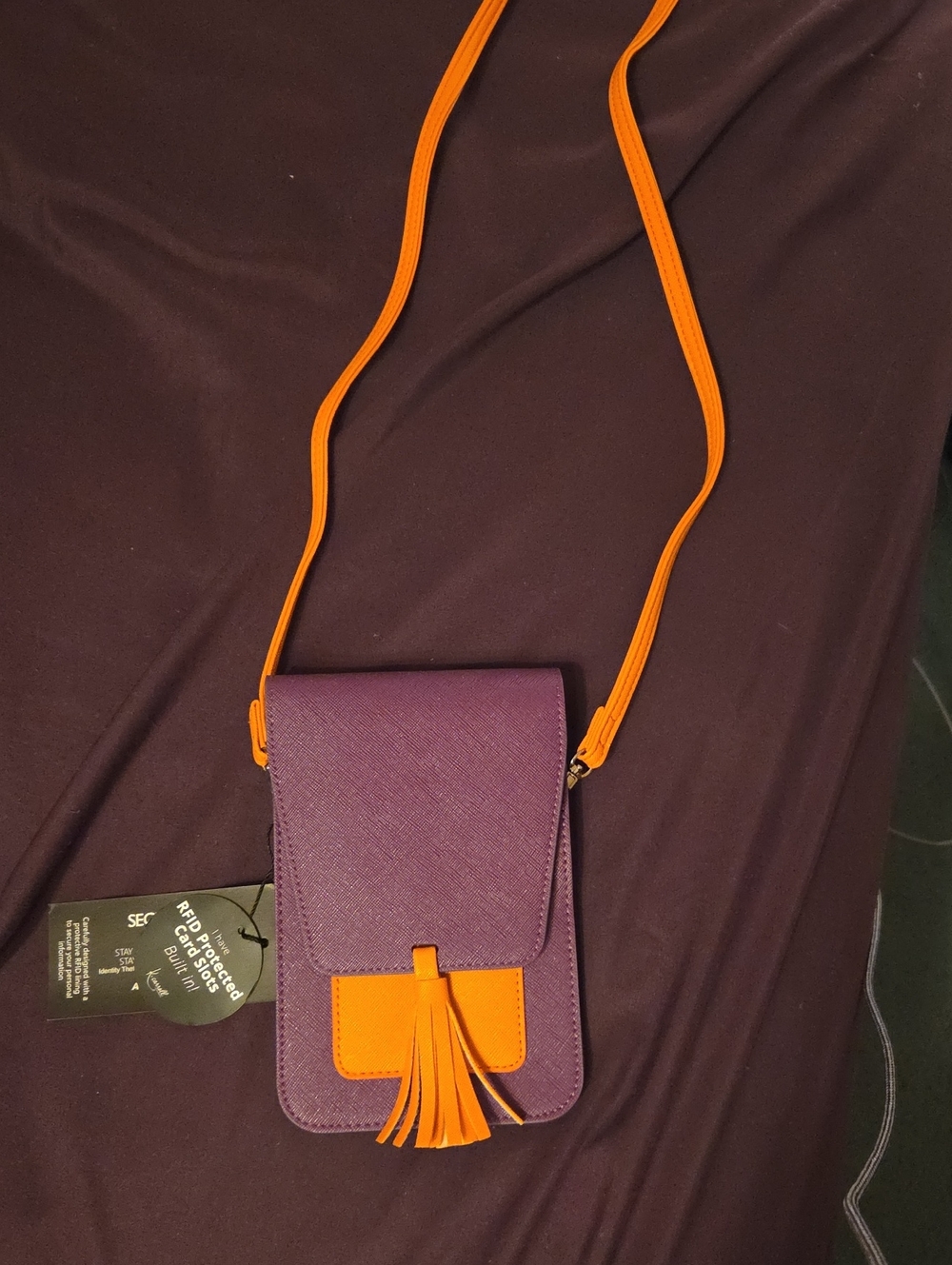 Purple and Orange Crossbody Phone Bag - Unbranded